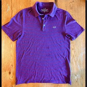 Vineyard Vines Edgartown XS Polo Shirt Navy/Red stripes